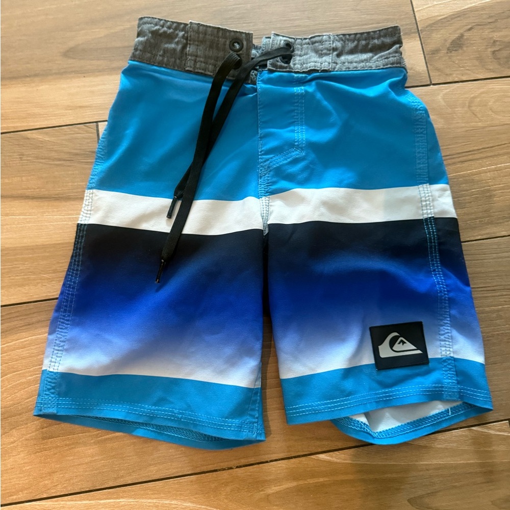 Quiksilver Kids Striped Blue and Gray Shorts